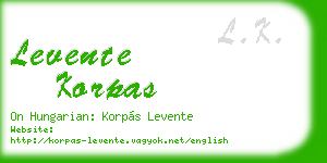 levente korpas business card