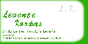 levente korpas business card